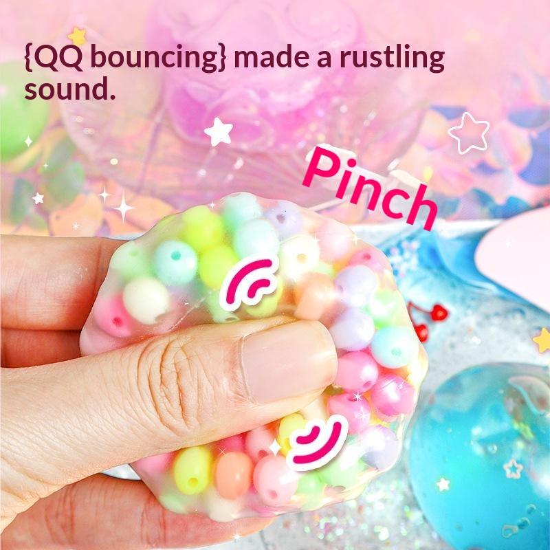 Diy Slime Stress Relief Squeeze Ball Making Kit Glitter Bead Craft Toy For Kids Birthday Party Indoor Handmade Activity Gift