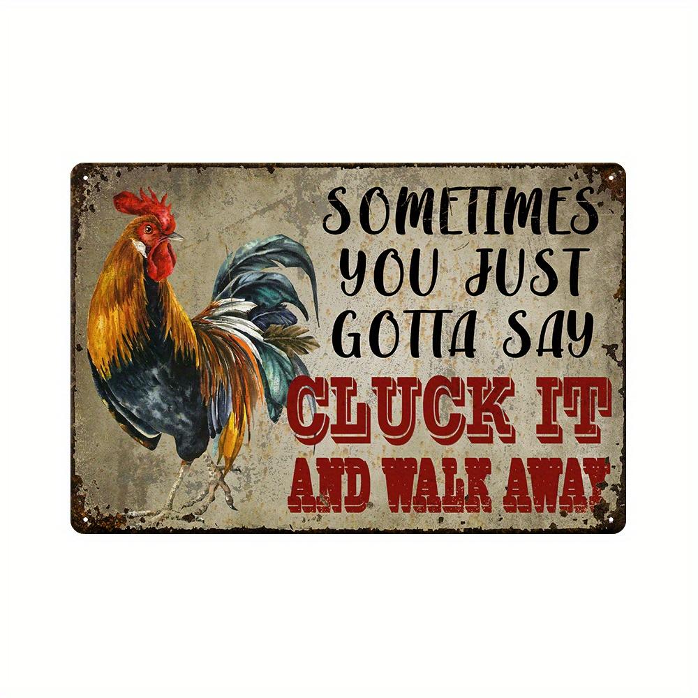 Crazy Chicken Coop Cedule Retro kovová uvítací plaketa Legrační statek Ideální pro kurník nebo kuchyni Ideální dárek na zeď