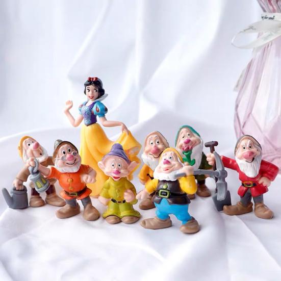 8Pcs/Set Snow White Seven Dwarfs Figures Model  Toys Ornaments Home Decoration