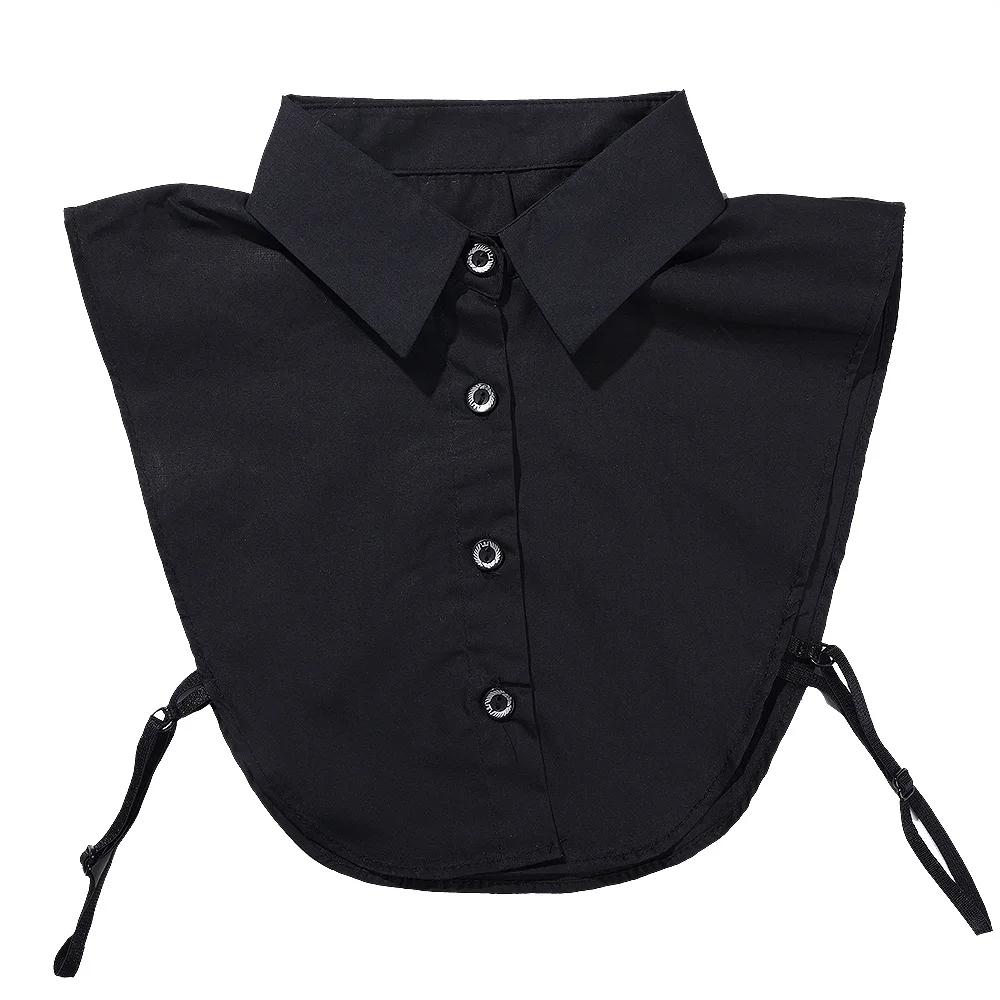 

Fashion Front Tie Black White Fake Collar for Women Cotton Stand Detachable Fake Shirt Collar Ties Ladies False Blouse Collars