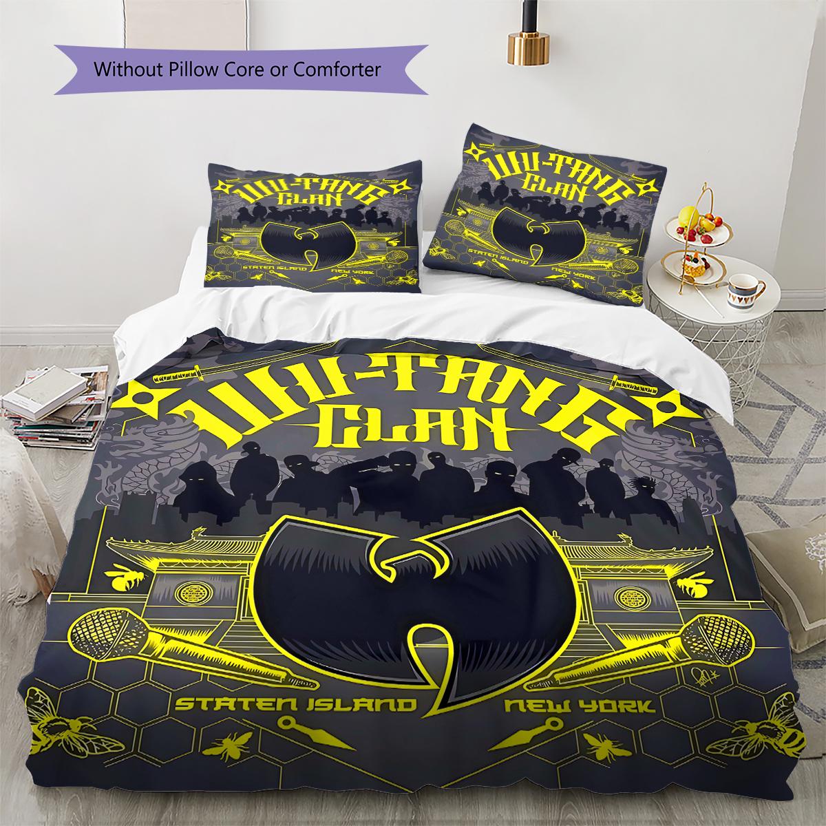 

Wu-Tang Clan Pattern Bedding,Quilt Set Quilt Cover Pillowcase Home Birthday Gift (1 * duvet cover + 2 * pillowcase, without core) 135x200cm