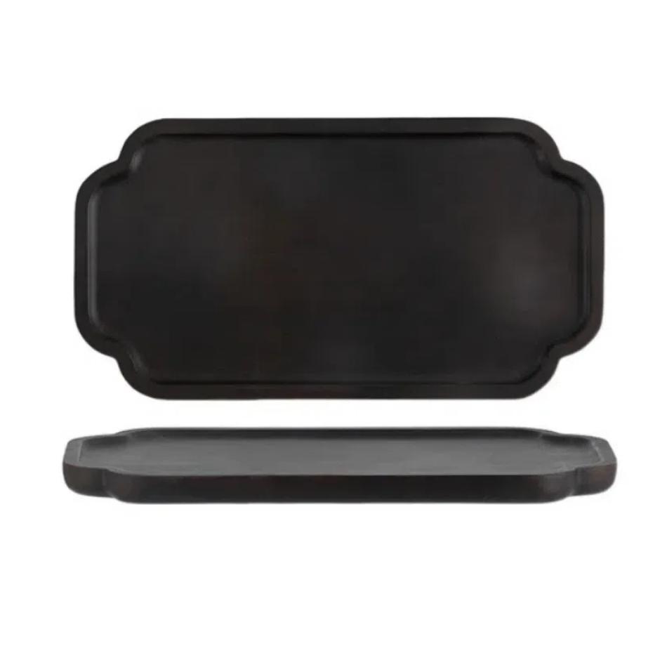 Solid Wood Black Walnut Tea Tray Household Kitchen Serving Platter  Kitchen Supplies