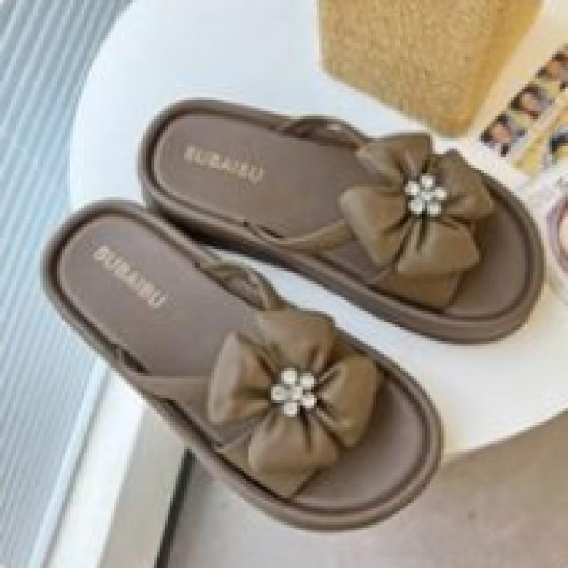 New Arrivals Open Run Women Office Slippers Crystal Decoration Comfortable Strap
