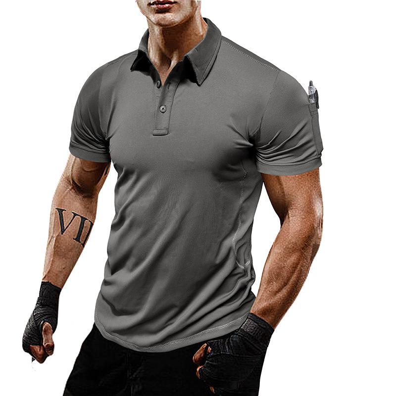 Men's Polo Shirt Short Sleeve Tactical Shirts Dry Fit Lightweight Golf Shirts Moisture Wicking Casual Collared T-Shirts for Male Summer Solid Tee Tops