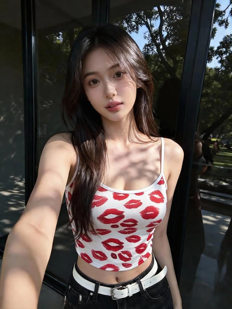 Fashion small print retro high niche versatile design sling vest top women's summer versatile American retro feeling