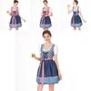 Damski kostium Oktoberfest, gładka sukienka z delikatnym wykończeniem na uroczystości