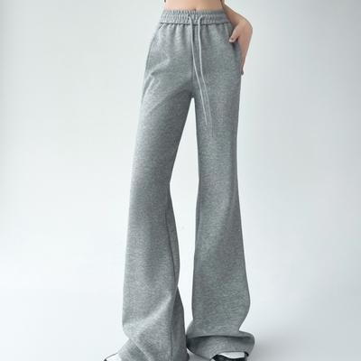 New Fashion High Waist Loose Wide Leg Flare Pants Women Solid Elegant Straight Casual Trousers Women Solid Drawstring Simple Office Ladies Pants 25626