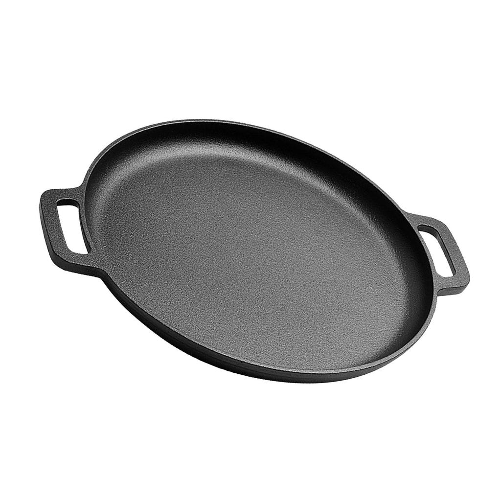 Round Pizza Pan,Cookware Pie Tray with Handles,Pancake Pan,Camping Skillet,Deep Dish Pan for