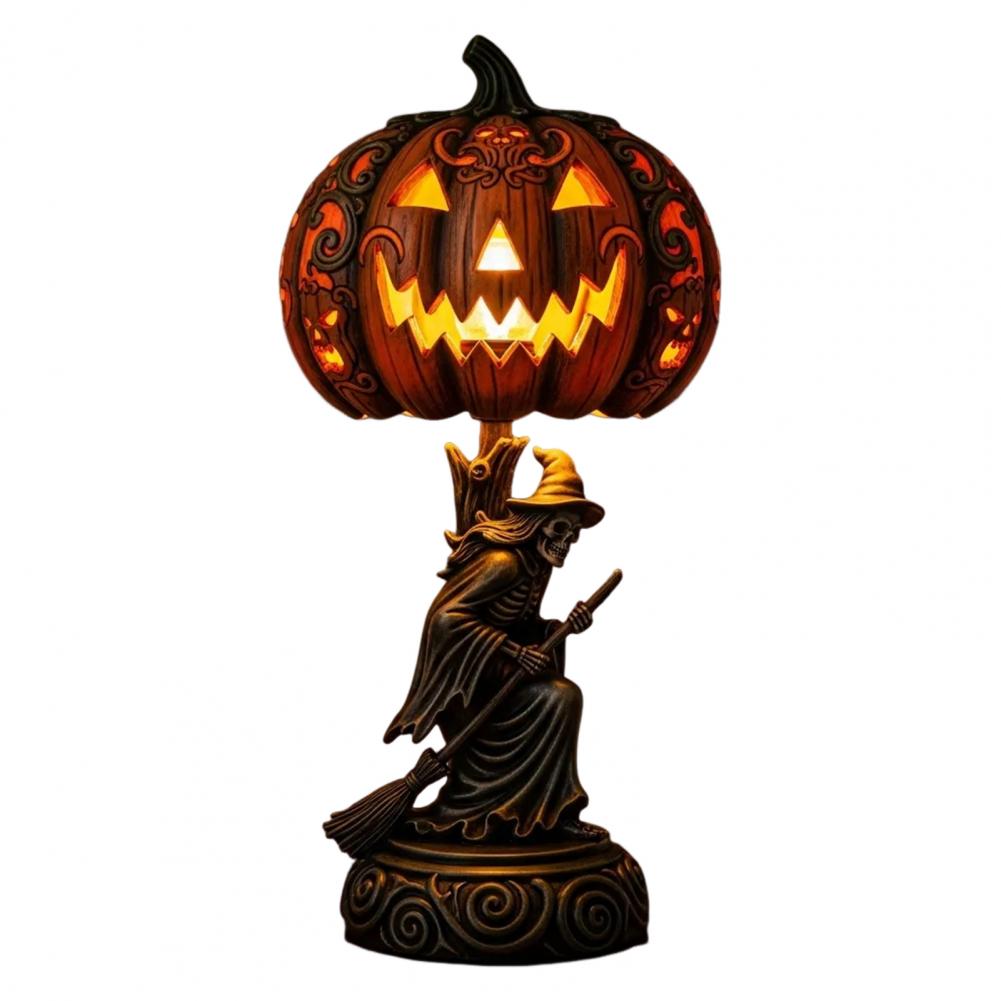 Halloween Pumpkin Decor Pumpkin Light Decoration Halloween Pumpkin Lantern Set with Skeleton Ghost Witch Themed for Home