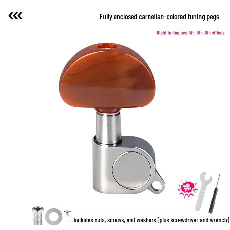 מפתחות כיוון לגיטרה עממית ממתכת עם כלי מיתרים מעץ - אביזרים סגורים לחלוטין לגיטרה קלאסית