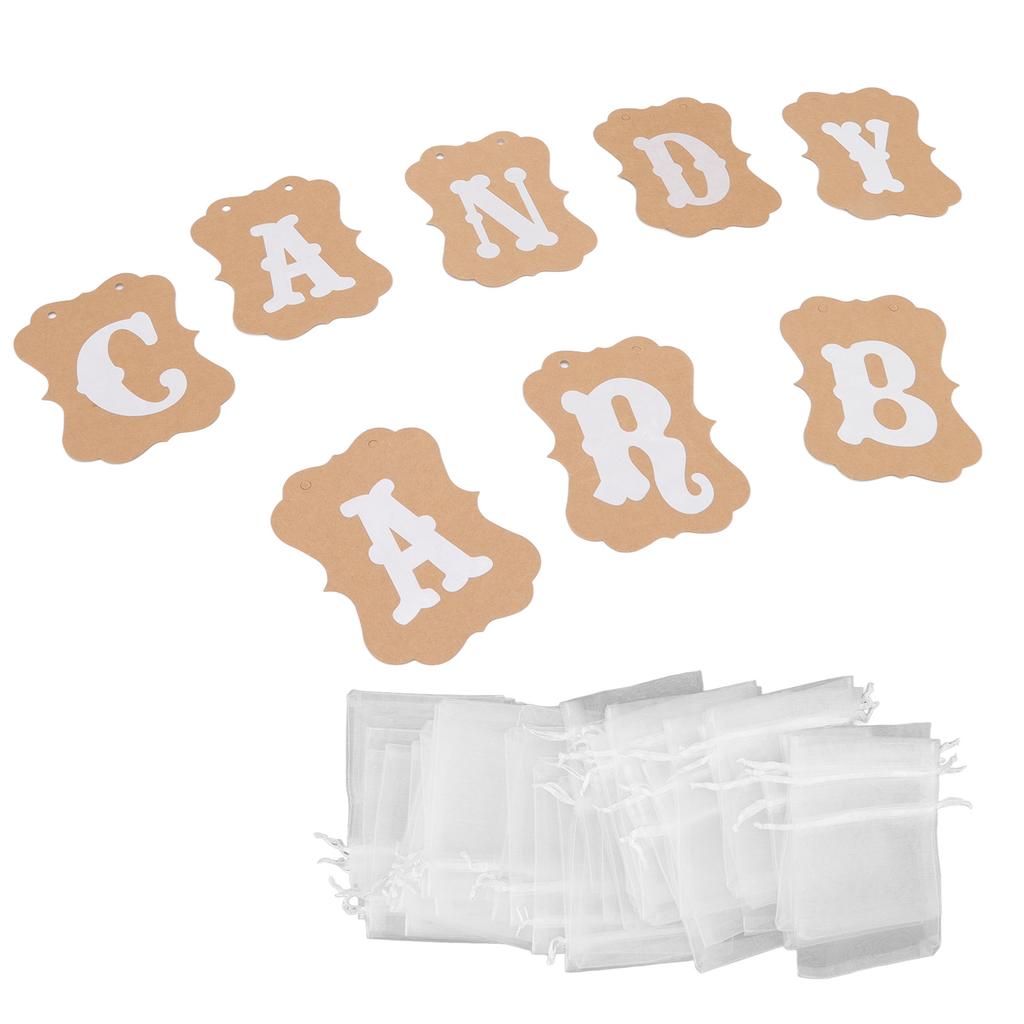 Dessert Buffet Decoration Clear Printing Paper Banners Graduation Candy Bar Decor for Entrance