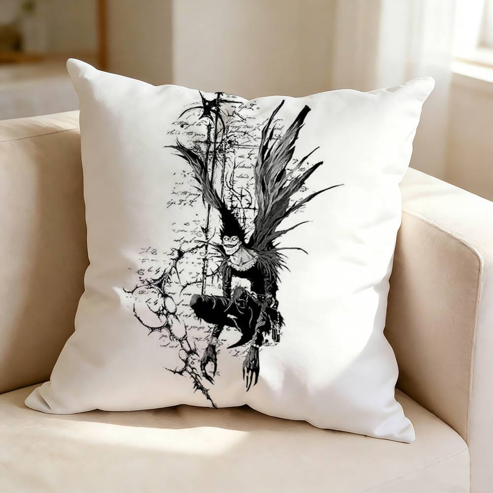 Anime DDeath NNote RRyuk Shinigami Square DoubleSided Printed Pillow Case Bedroom Bedside Pillow Sofa Cushion Cover