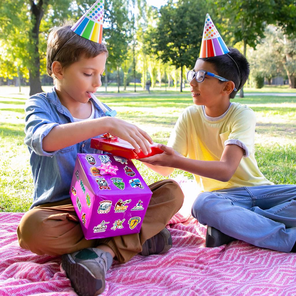 50PCS American Style Soccer Stickers, Kids Soccer Decals for Laptop, Water Bottle & Decoration