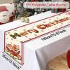 Vintage Christmas Table Runner Farmhouse Table Flag Merry Christmas Decoration for Home 2025 Winter Holidays Dinning Table Decor