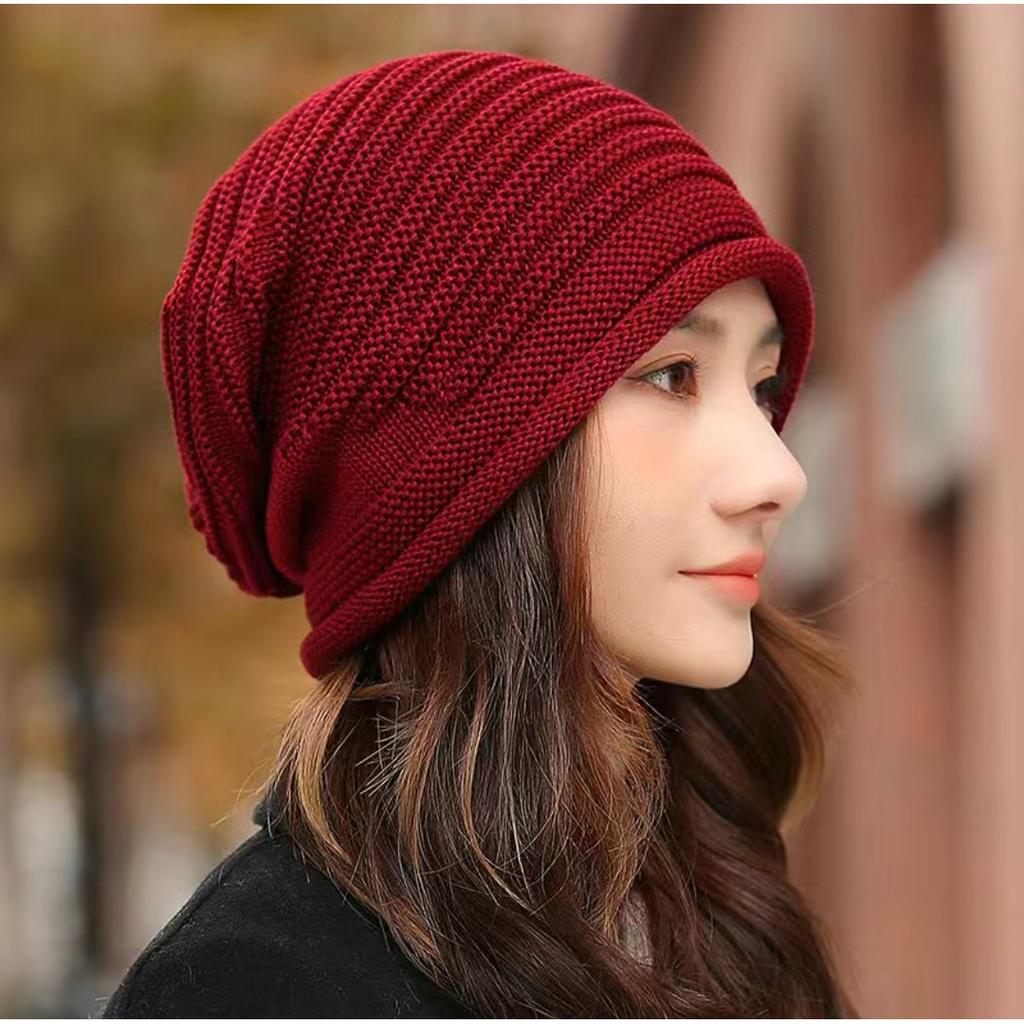 Beanie Hat for Men & Women - Black Striped Warm Slouchy Cap with Ear Protection Outdoor Cycling, Running, and Winter Sports, Winter Sports Hat