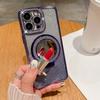 For iPhone 14 Pro Max Cover TPU Magnetic Phone Shell with Acrylic Mirror PC Kickstand Cover