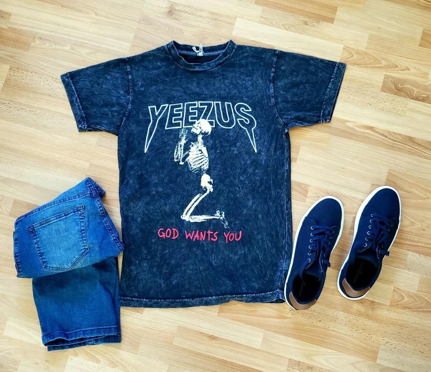 Yeezus Skeleton praying shirt vintage officially licensed L