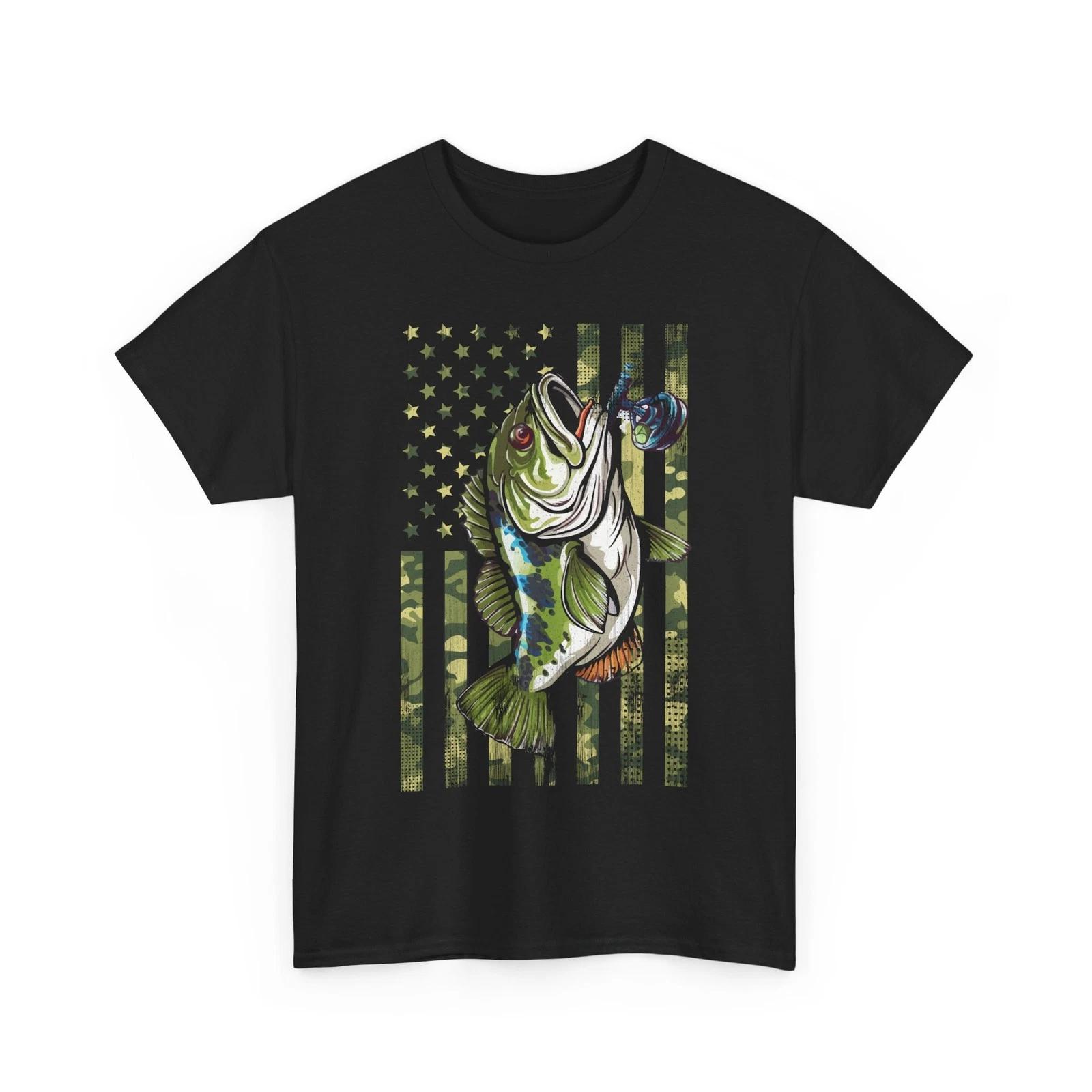 American Flag Fishing Rod Camo Shirt, Fishing Season Lovers Fisherman Shirt S