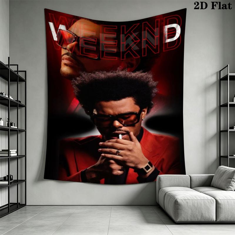 The Weeknd Wall Tapestry Aesthetic Wall Hanging Printed Fabric Blanket Decorative Tapestries for Bedroom Living Room Home Decor