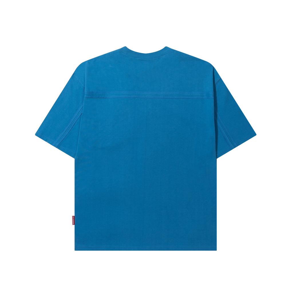 PSSHOPPER Small Logo Back Cut-Out Short Sleeve [Blue]