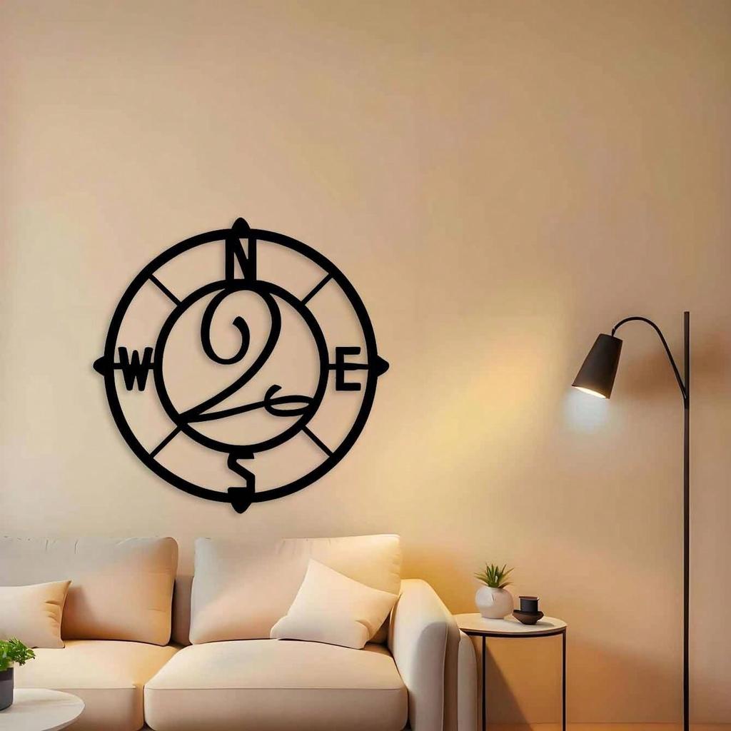 Vintage Art Deco Iron Wall Decor Compass Home Ornament Farmhouse Decor Living Room Office