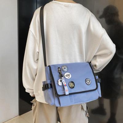 Trendy Nylon Men Crossbody Bag Large Capacity Japanese Style Messenger Bag Casual Harajuku Style Shoulder Bag Sac Bags