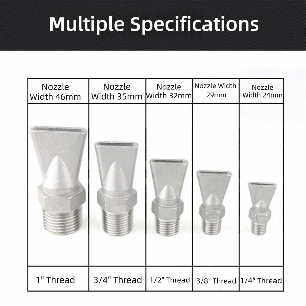 Corrosion Resistant Air Knife Spray Nozzle Flat Fan Spray Nozzle Industrial Water Jet