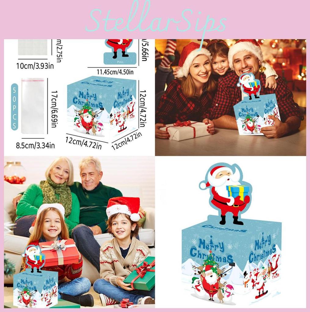 Santa Party Theme Decorations Paper Props Gift Box Christmas Occasions Gifts And