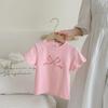 T-shirt Tops Baby Casual Korean Version of the Spring and Summer Girls Short Sleeve T-shirt Bow Children's