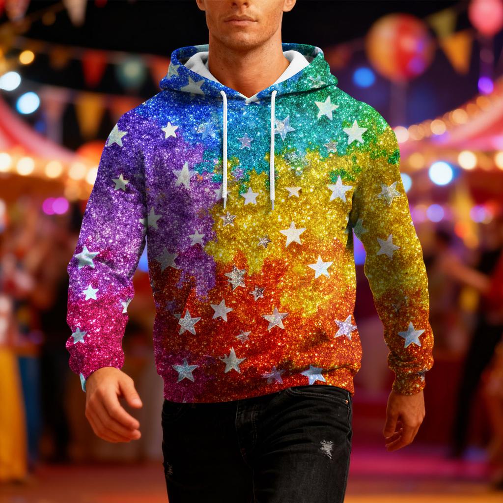 Men's Long-Sleeve Casual Hooded Sweatshirt