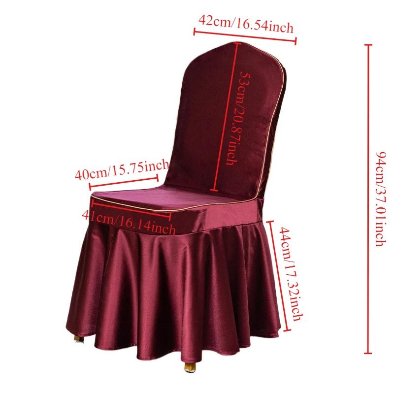 1 buc Husă Scaun Nuntă Decorare Petrecere Spandex cu Fustă Pliată Utilizare Elastică Stretch Dining Lux Aniversare Hotel Banchet