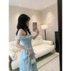 Pure Spring Girl Wear Gentle Xiaofei Sleeve Suspender Dress Women's Summer Yellow Versatile Long Dress