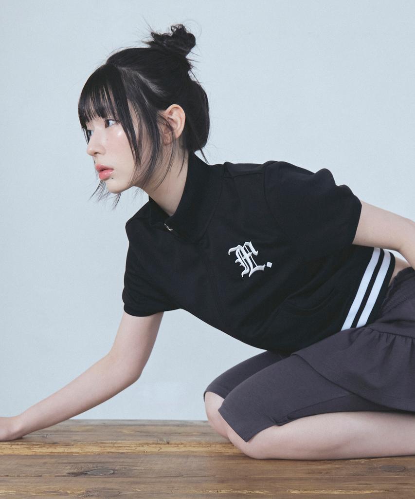 LMC Wm Gothic Football Short Slv Zip-Up Black