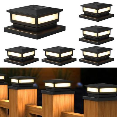 Luz Solar para Poste de Cerca Resistente ao Tempo Luzes Solares Luzes de Remate de Poste com Energia Solar Impermeável Luzes LED para Deque e Cerca