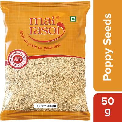 MAI RASOI Premium Poppy Seeds Khus Khus Posto Dana For Baking Cooking Desserts And Rich Nutty Flavor Kitchen Spice 50 G