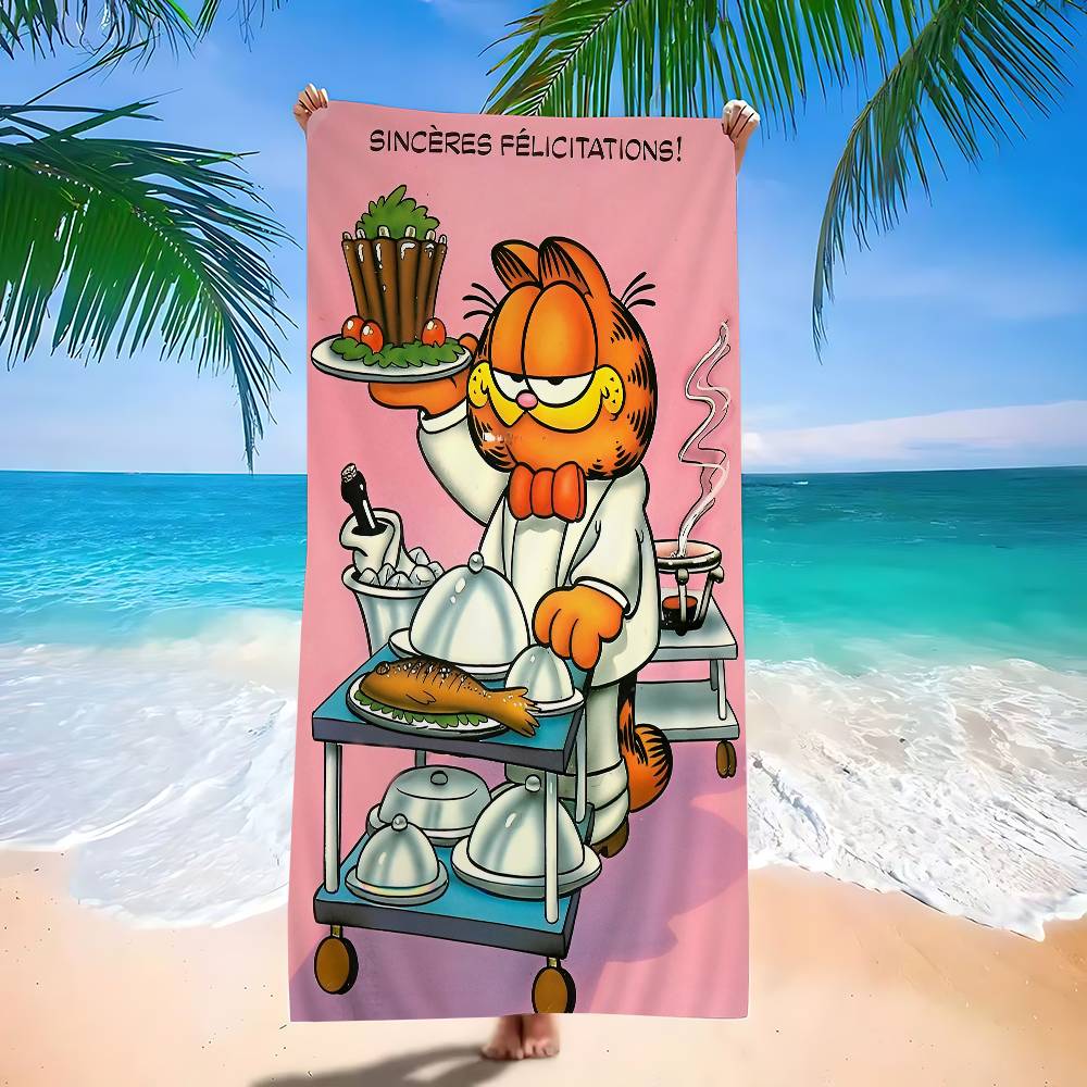

Anime G-Garfields Cat Microfiber Blanket Quick Drying Beach Towels Oversized Printing Super Absorbent Pool Towel Blanket W30*H60(CM)