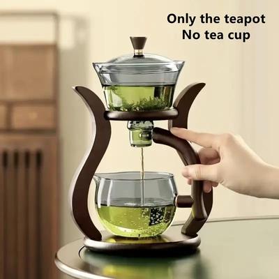 Kung Fu Glas Tee-Set Halbautomatische Tropf Mit Infuser Glas Teekanne Set Magnetische Schalter Teekanne Teetasse Set Geburtstag Geschenke