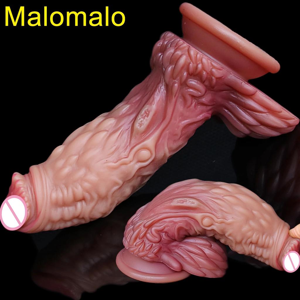 Erotic Soft Silicone Animal Dildo Sucker Cock Lesbian Double Masturbator Penis Butt Plug Male Female Sex Toy