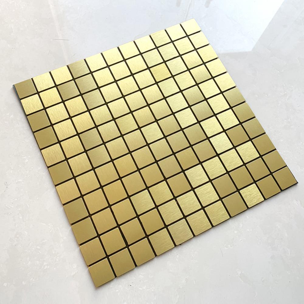 Home Decor Square Mosaic Sticker Waterpoof Aluminum Plastic Wall Decal Removable Self-adhesive Art Mural Kitchen