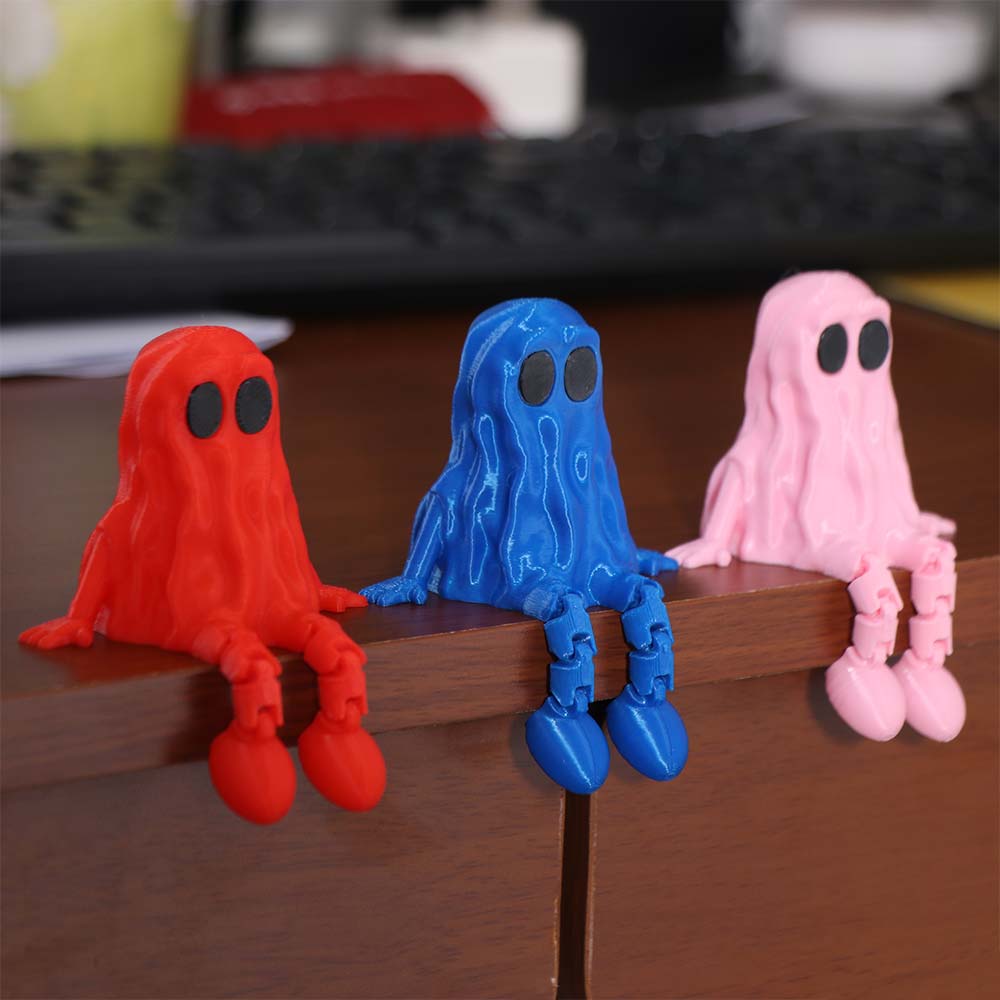 Hand-Painted Ghost Joint Figurines PLA Ghost Fidget Toys 3D Printed Ghost Ornament  Car Room Decor