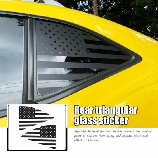 Rear Quarter Window Cover Trim Decor US Flag Decal For 2010-15 Chevrolet Camaro