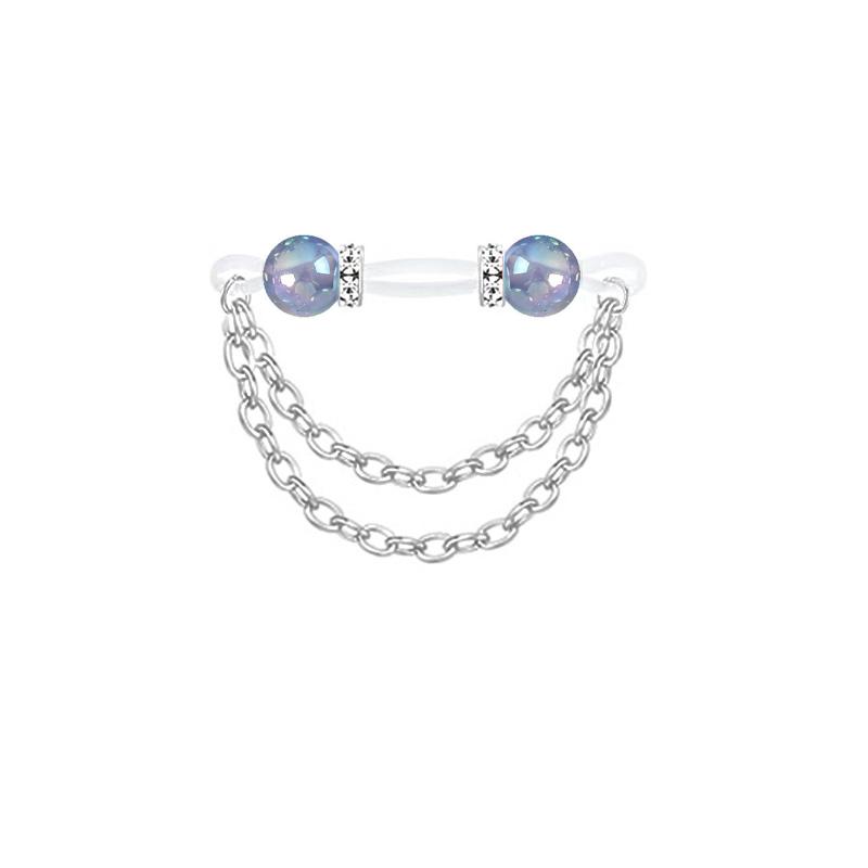 1 Pair Adjustable Fake Nipple Rings No-Pierce Acrylic Nipple Rings With Glitter Beads Perfect For Party