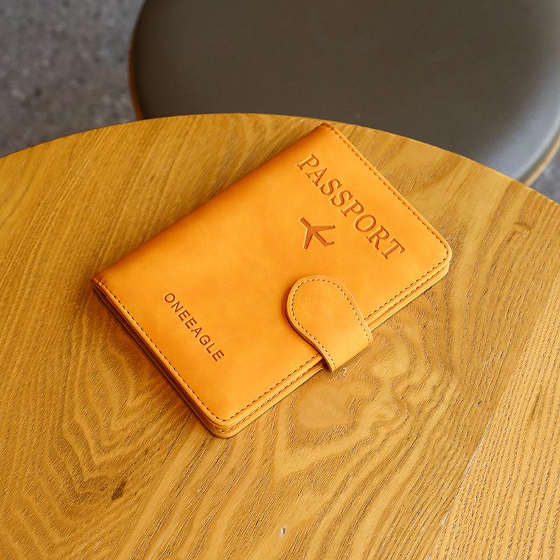 2025 Clip de Piele Vintage pentru Pașaport Simplu Versatil Compact Depozitare Husă pentru Carduri Portofel Multifuncțional Etui Protector pentru Card Bancar