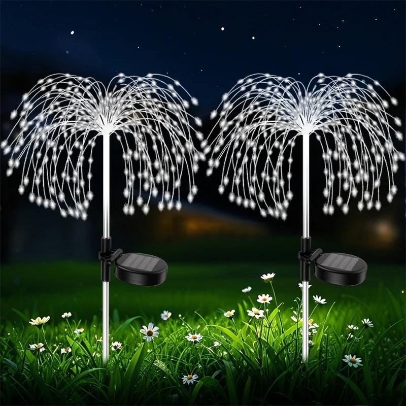 Garden Decor Solar Pathway Lights 200LED Outdoor Waterproof Firework Fairy Lights for Patio Lawn Yard Walkway