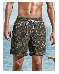 Men s beach shorts, gym shorts, 3D printing, graphic printing, breathable, soft shorts for vacation S