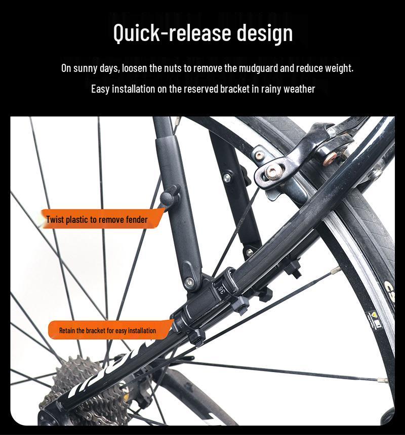 Lightweight Waterproof Road Bike Front & Rear Fender Set
