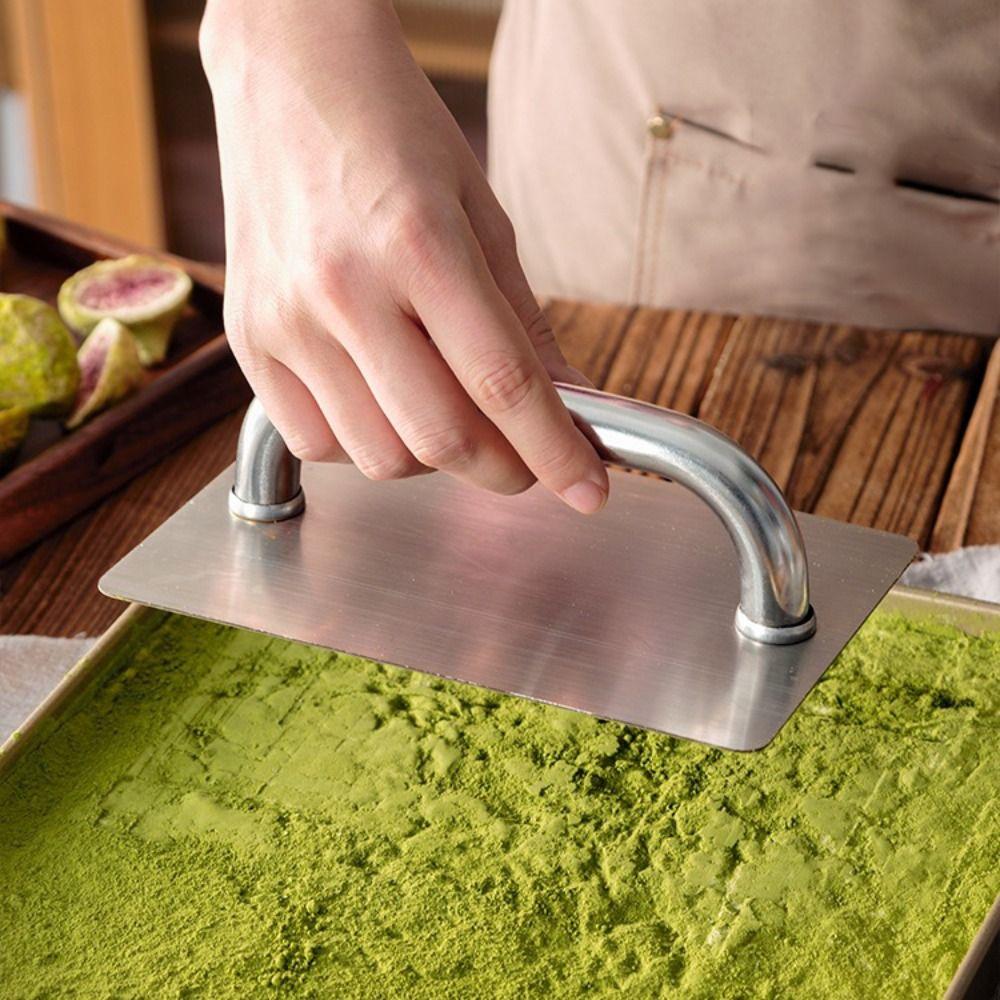Stainless Steel Burger Patty Press Professional High-Grip Handle Donkey-hide Gelatin Press Rectangular Snowflake Crisp Presser