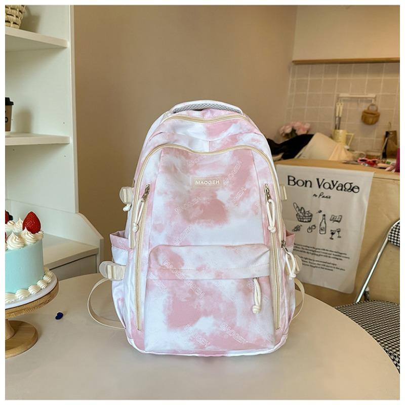 New National Style Versatile Tie-dye Backpack Student Large-capacity Simple Schoolbag Korean Version Niche Personalized Casual Backpack