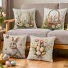 Easter Bunny And Eggs Pillowcase Printed Polyester 40/45/50cm Throw Pillowcover Decorative Sofa Cushion Pillowslip Home Decor