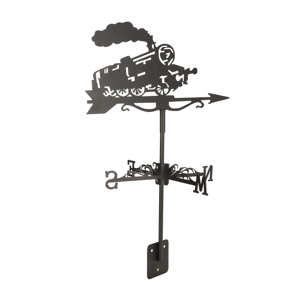 Vintage Design Black Metal Weather Vane, Wind Direction Indicator for Home Garden Decor